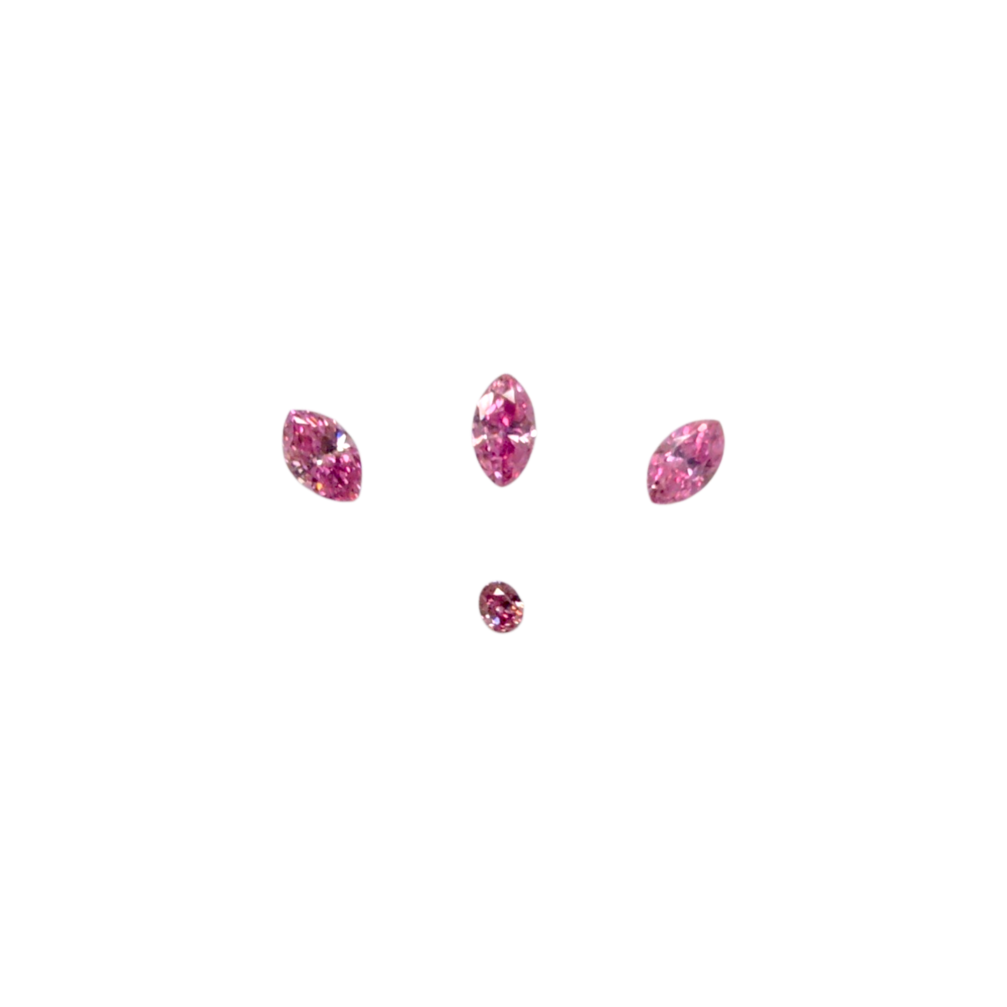 GIA Certified 0.382 cts. Natural Fancy Vivid Purplish Pink VVS2-SI1 Diamond Set Loose Stones Jewelry Set JS007