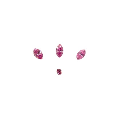 GIA Certified 0.382 cts. Natural Fancy Vivid Purplish Pink VVS2-SI1 Diamond Set Loose Stones Jewelry Set JS007