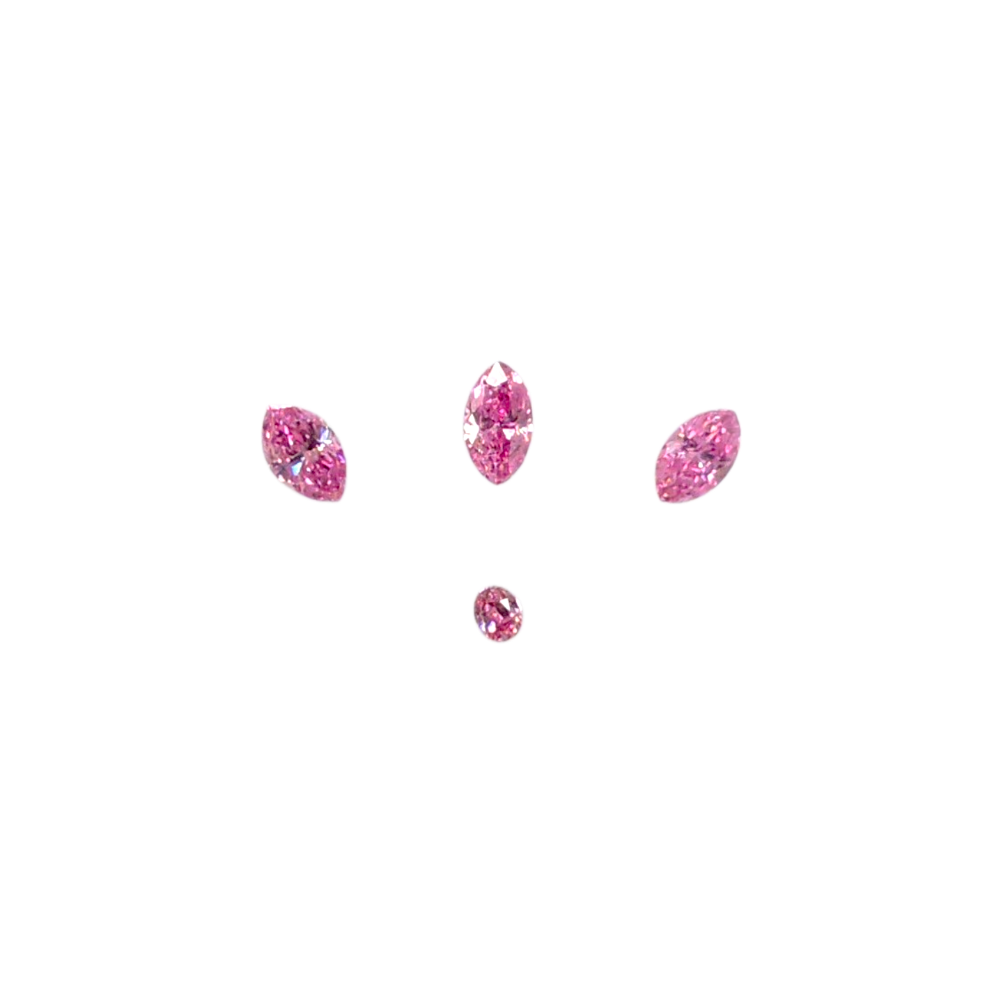 GIA Certified 0.382 cts. Natural Fancy Vivid Purplish Pink VVS2-SI1 Diamond Set Loose Stones Jewelry Set JS007