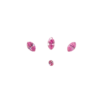 GIA Certified 0.382 cts. Natural Fancy Vivid Purplish Pink VVS2-SI1 Diamond Set Loose Stones Jewelry Set JS007