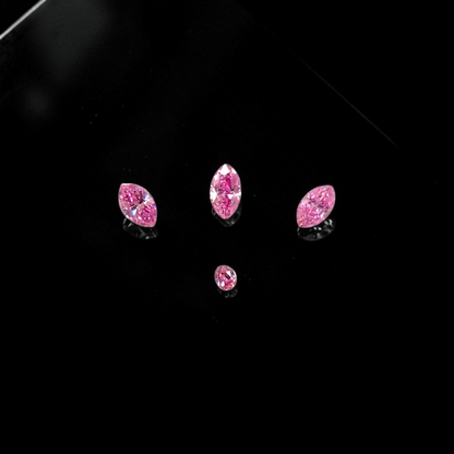 GIA Certified 0.382 cts. Natural Fancy Vivid Purplish Pink VVS2-SI1 Diamond Set Loose Stones Jewelry Set JS007