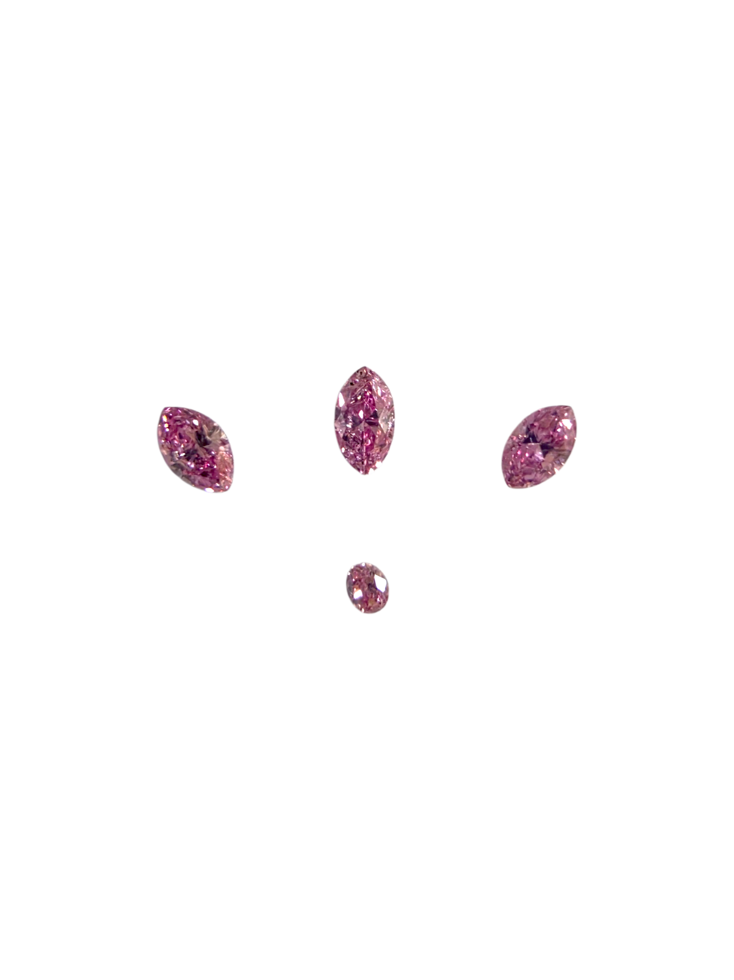 GIA Certified 0.382 cts. Natural Fancy Vivid Purplish Pink VVS2-SI1 Diamond Set Loose Stones Jewelry Set JS007