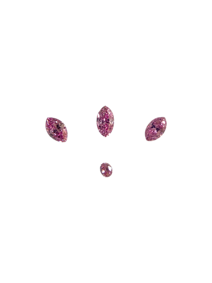 GIA Certified 0.382 cts. Natural Fancy Vivid Purplish Pink VVS2-SI1 Diamond Set Loose Stones Jewelry Set JS007