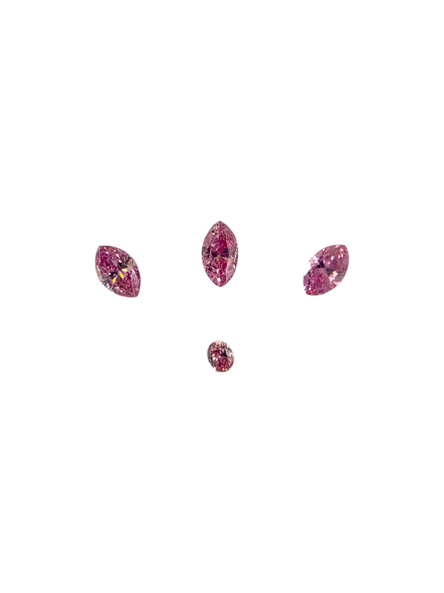 GIA Certified 0.382 cts. Natural Fancy Vivid Purplish Pink VVS2-SI1 Diamond Set Loose Stones Jewelry Set JS007