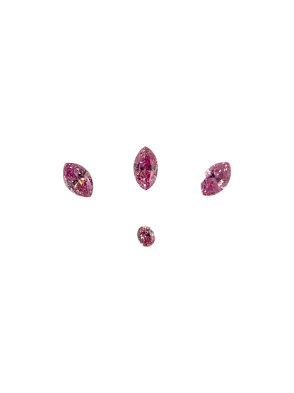 GIA Certified 0.382 cts. Natural Fancy Vivid Purplish Pink VVS2-SI1 Diamond Set Loose Stones Jewelry Set JS007