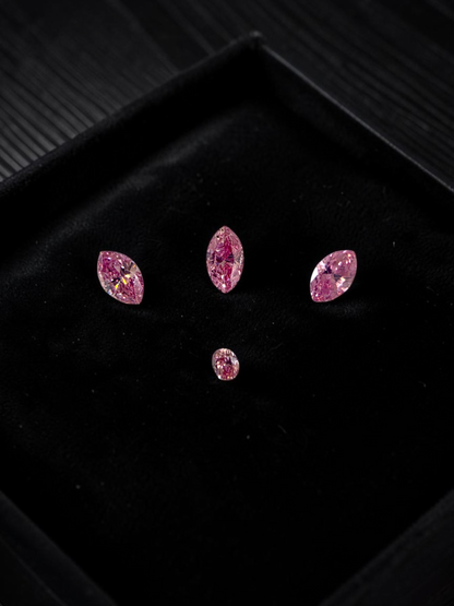 GIA Certified 0.382 cts. Natural Fancy Vivid Purplish Pink VVS2-SI1 Diamond Set Loose Stones Jewelry Set JS007