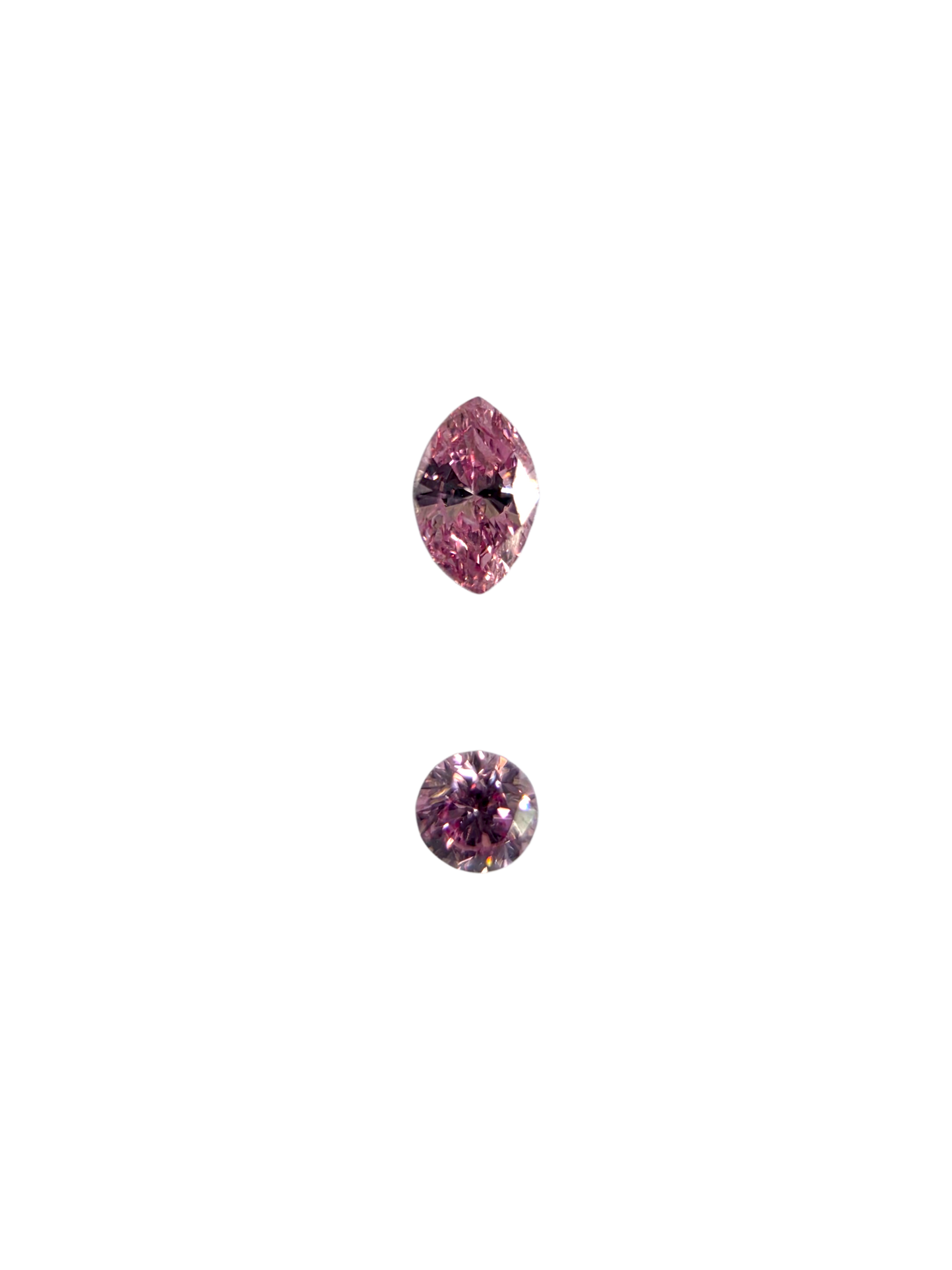 GIA Certified 0.207 cts. Natural Fancy Intense Purple Pink VVS2-VS2 Diamond Set Loose Stones Jewelry Set JS008