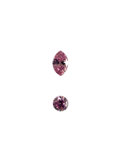 GIA Certified 0.207 cts. Natural Fancy Intense Purple Pink VVS2-VS2 Diamond Set Loose Stones Jewelry Set JS008
