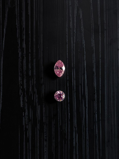 GIA Certified 0.207 cts. Natural Fancy Intense Purple Pink VVS2-VS2 Diamond Set Loose Stones Jewelry Set JS008