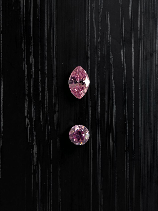 GIA Certified 0.207 cts. Natural Fancy Intense Purple Pink VVS2-VS2 Diamond Set Loose Stones Jewelry Set JS008