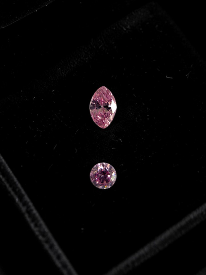 GIA Certified 0.207 cts. Natural Fancy Intense Purple Pink VVS2-VS2 Diamond Set Loose Stones Jewelry Set JS008