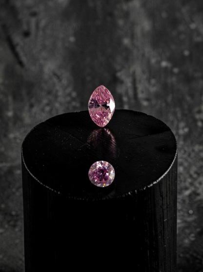 GIA Certified 0.207 cts. Natural Fancy Intense Purple Pink VVS2-VS2 Diamond Set Loose Stones Jewelry Set JS008