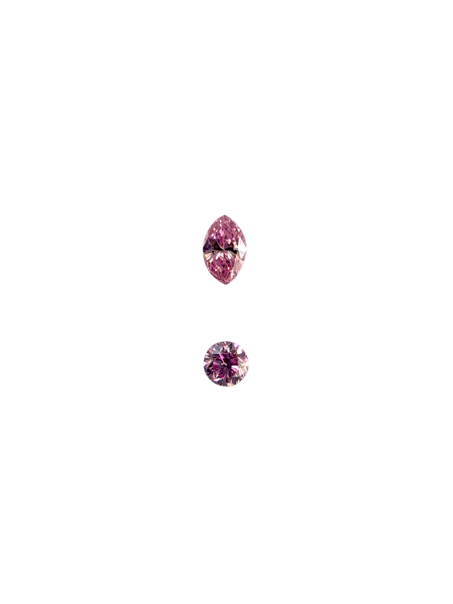 GIA Certified 0.207 cts. Natural Fancy Intense Purple Pink VVS2-VS2 Diamond Set Loose Stones Jewelry Set JS008
