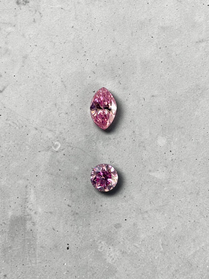 GIA Certified 0.207 cts. Natural Fancy Intense Purple Pink VVS2-VS2 Diamond Set Loose Stones Jewelry Set JS008