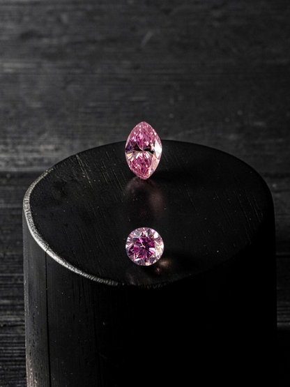 GIA Certified 0.207 cts. Natural Fancy Intense Purple Pink VVS2-VS2 Diamond Set Loose Stones Jewelry Set JS008