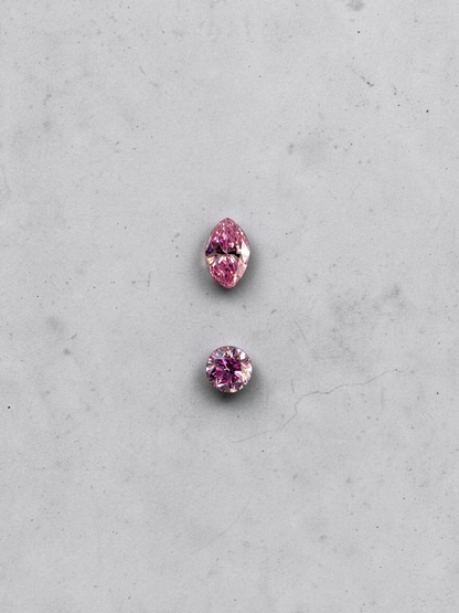 GIA Certified 0.207 cts. Natural Fancy Intense Purple Pink VVS2-VS2 Diamond Set Loose Stones Jewelry Set JS008