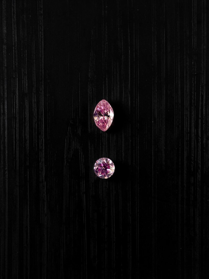GIA Certified 0.207 cts. Natural Fancy Intense Purple Pink VVS2-VS2 Diamond Set Loose Stones Jewelry Set JS008
