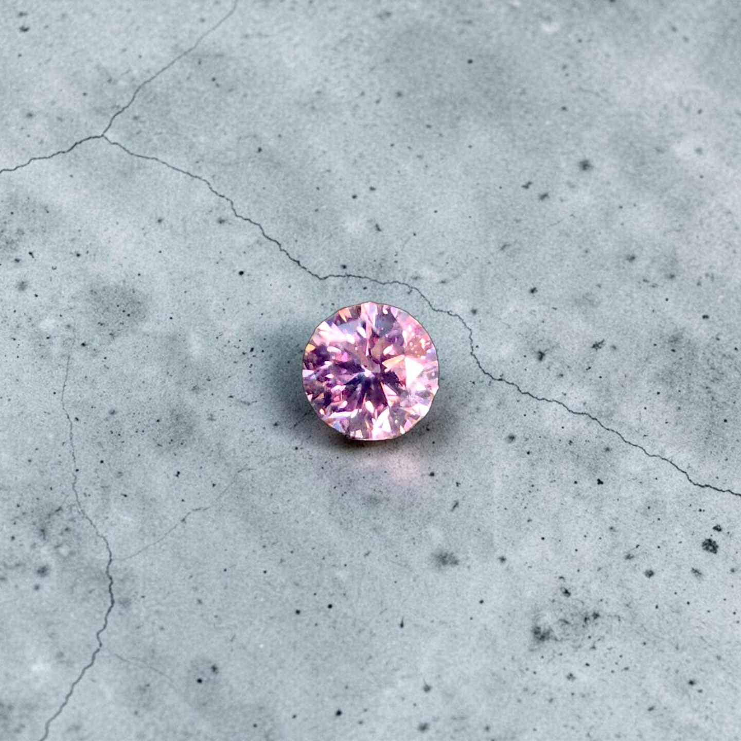 CGL Certified Natural 0.082 cts. Fancy Intense Purplish Pink VVS1 Round Brilliant Diamond Loose Stone - LS77