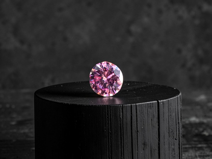 CGL Certified Natural 0.098 cts. Fancy Intense Purplish Pink I1 Round Brilliant Diamond Loose Stone - LS78