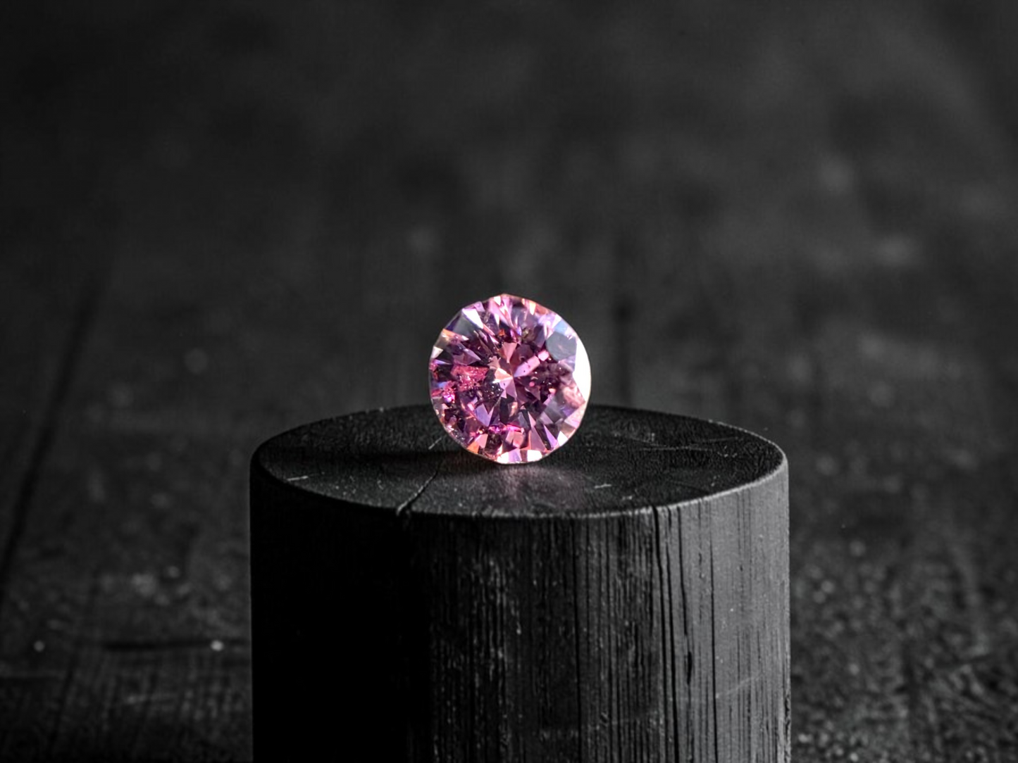 CGL Certified Natural 0.098 cts. Fancy Intense Purplish Pink I1 Round Brilliant Diamond Loose Stone - LS78