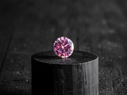 CGL Certified Natural 0.098 cts. Fancy Intense Purplish Pink I1 Round Brilliant Diamond Loose Stone - LS78