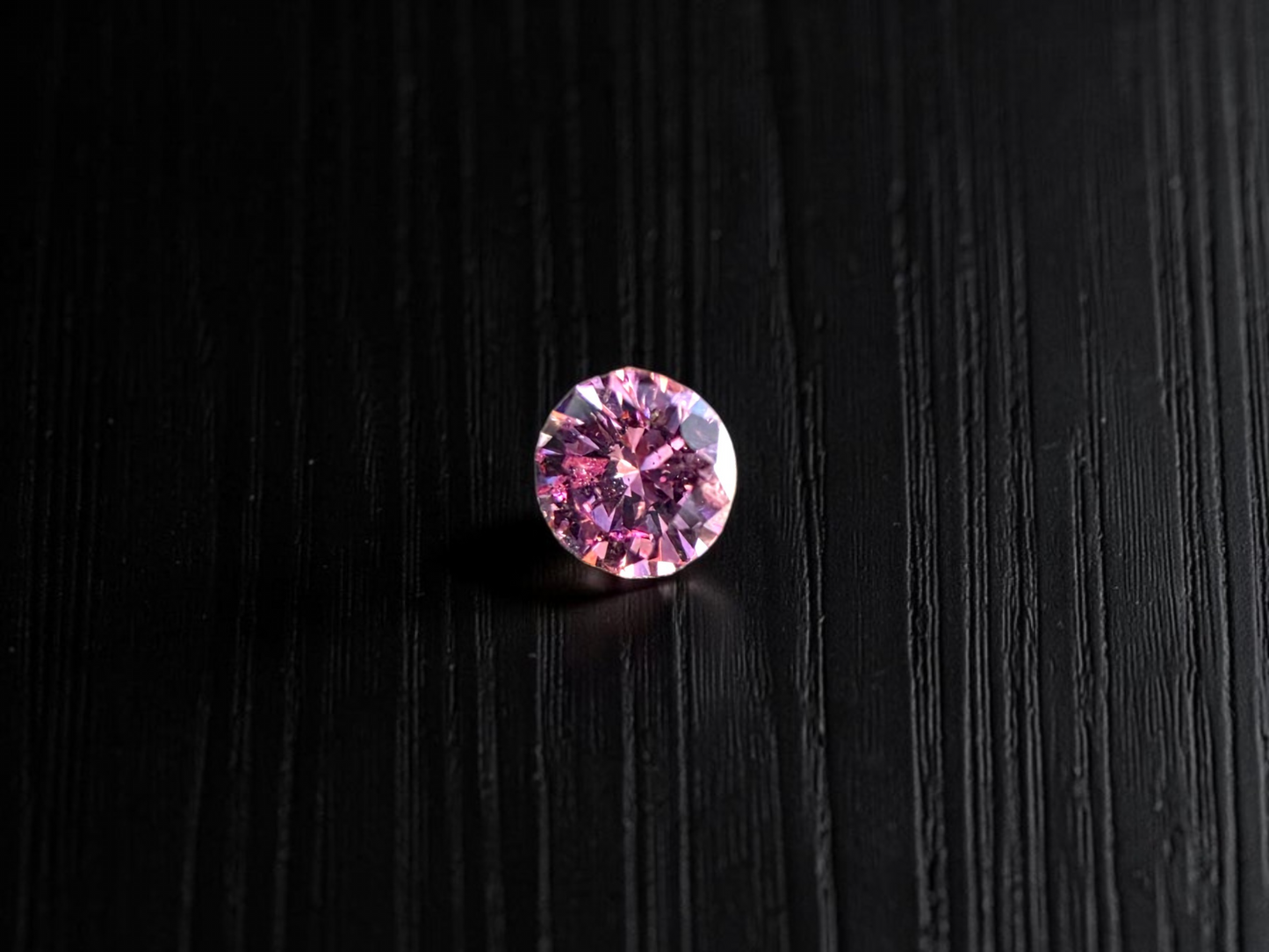CGL Certified Natural 0.098 cts. Fancy Intense Purplish Pink I1 Round Brilliant Diamond Loose Stone - LS78