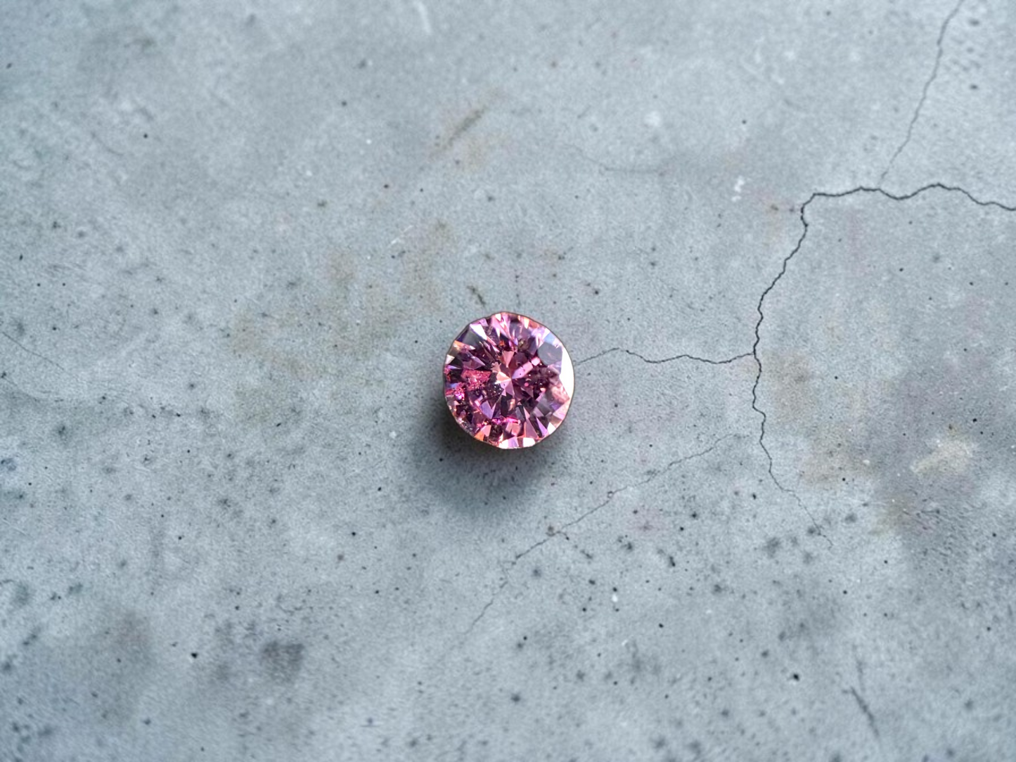 CGL Certified Natural 0.098 cts. Fancy Intense Purplish Pink I1 Round Brilliant Diamond Loose Stone - LS78