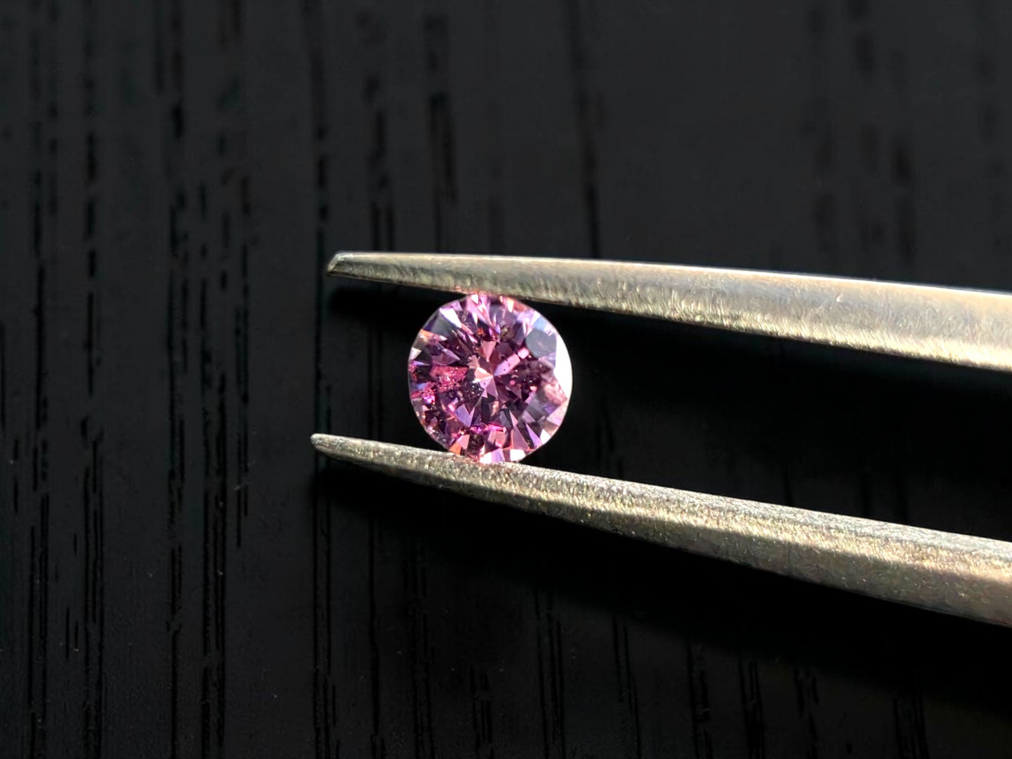CGL Certified Natural 0.098 cts. Fancy Intense Purplish Pink I1 Round Brilliant Diamond Loose Stone - LS78