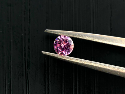 CGL Certified Natural 0.098 cts. Fancy Intense Purplish Pink I1 Round Brilliant Diamond Loose Stone - LS78
