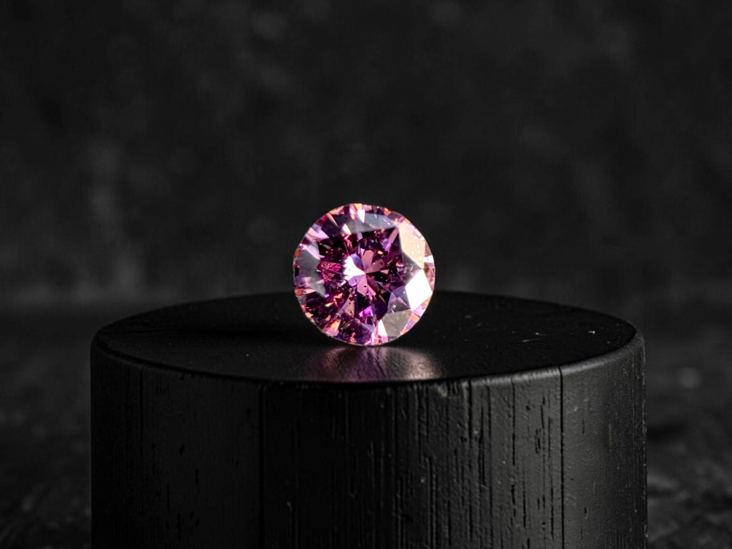 CGL Certified Natural 0.098 cts. Fancy Intense Purplish Pink I1 Round Brilliant Diamond Loose Stone - LS78