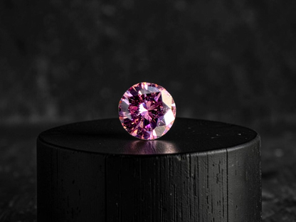 CGL Certified Natural 0.098 cts. Fancy Intense Purplish Pink I1 Round Brilliant Diamond Loose Stone - LS78
