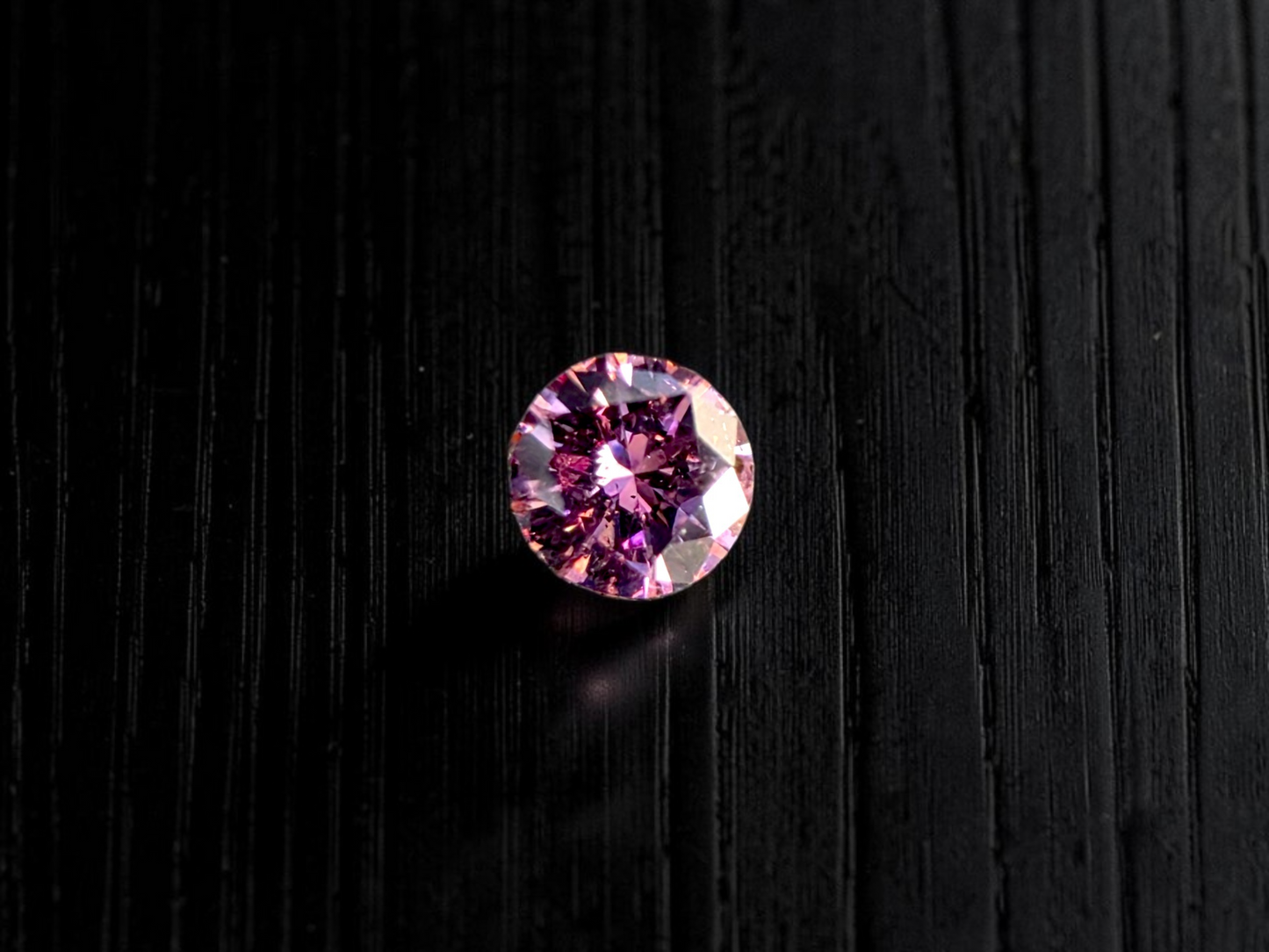 CGL Certified Natural 0.098 cts. Fancy Intense Purplish Pink I1 Round Brilliant Diamond Loose Stone - LS78