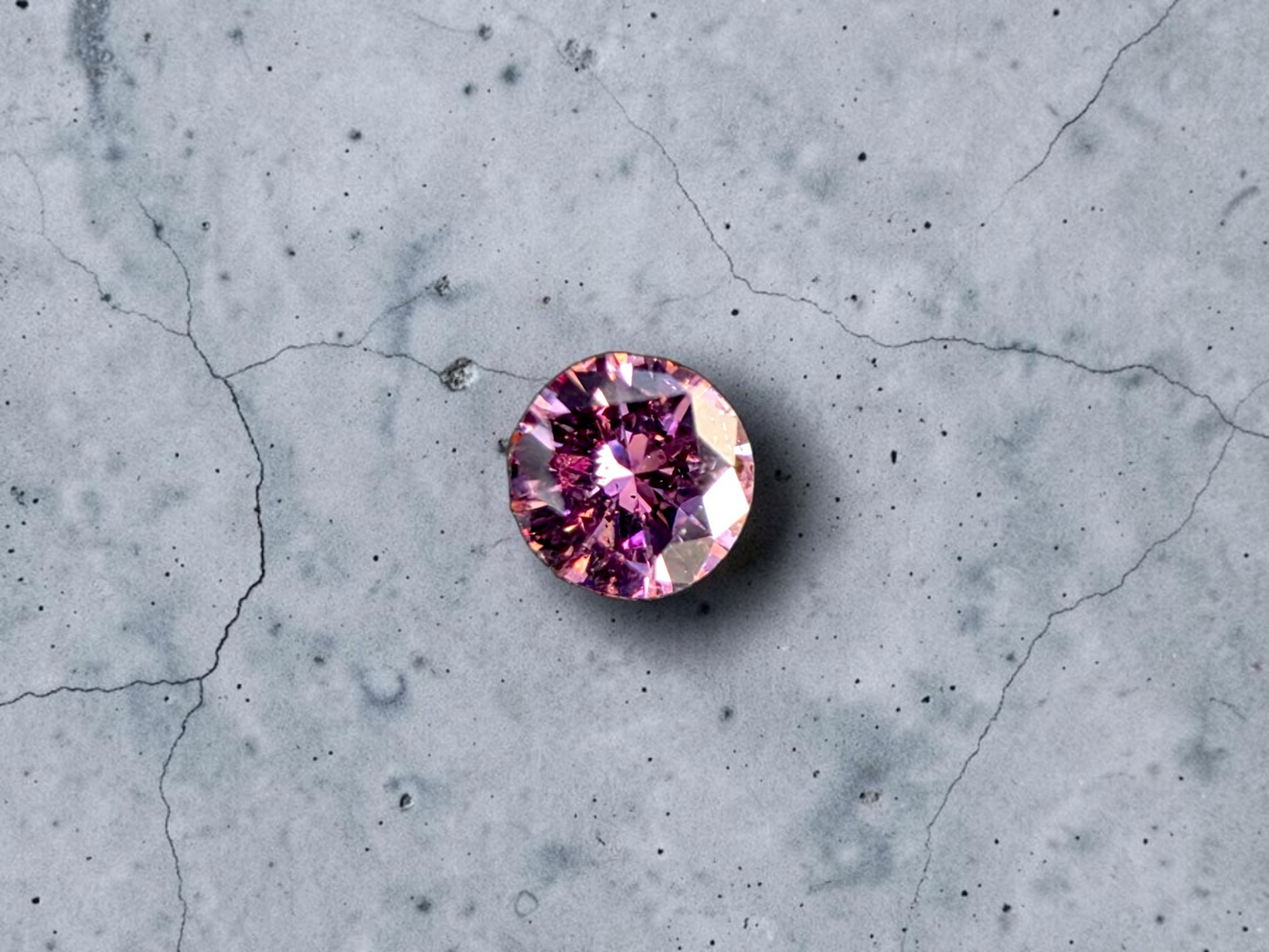 CGL Certified Natural 0.098 cts. Fancy Intense Purplish Pink I1 Round Brilliant Diamond Loose Stone - LS78