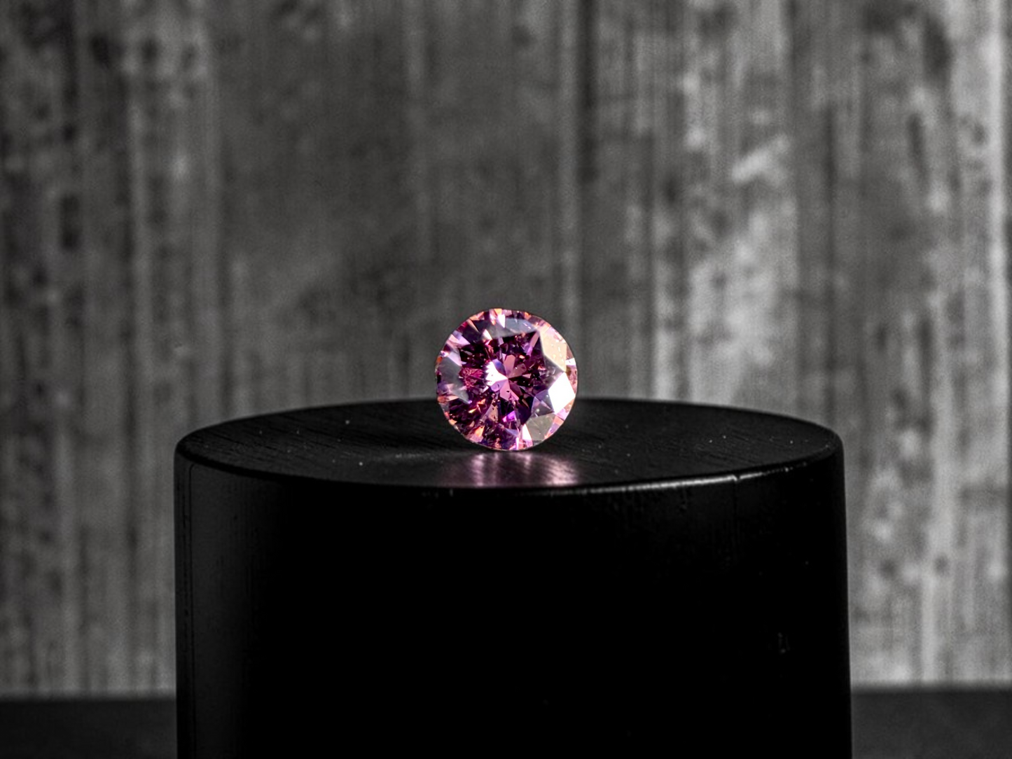 CGL Certified Natural 0.098 cts. Fancy Intense Purplish Pink I1 Round Brilliant Diamond Loose Stone - LS78