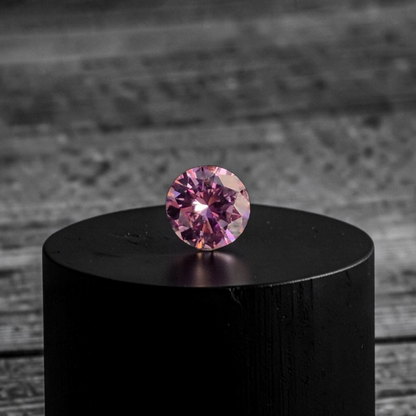 CGL Certified Natural 0.098 cts. Fancy Intense Purplish Pink I1 Round Brilliant Diamond Loose Stone - LS78