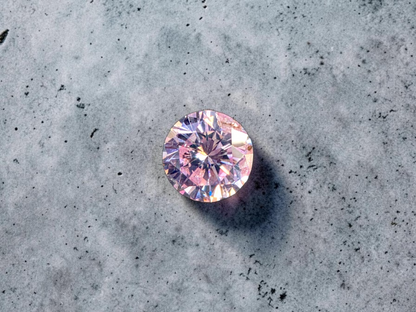 GIA Certified Natural 0.374 cts. Fancy Light Pink I1 Round Brilliant Diamond Loose Stone - LS79