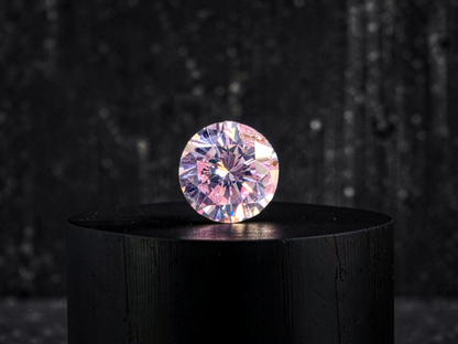 GIA Certified Natural 0.374 cts. Fancy Light Pink I1 Round Brilliant Diamond Loose Stone - LS79
