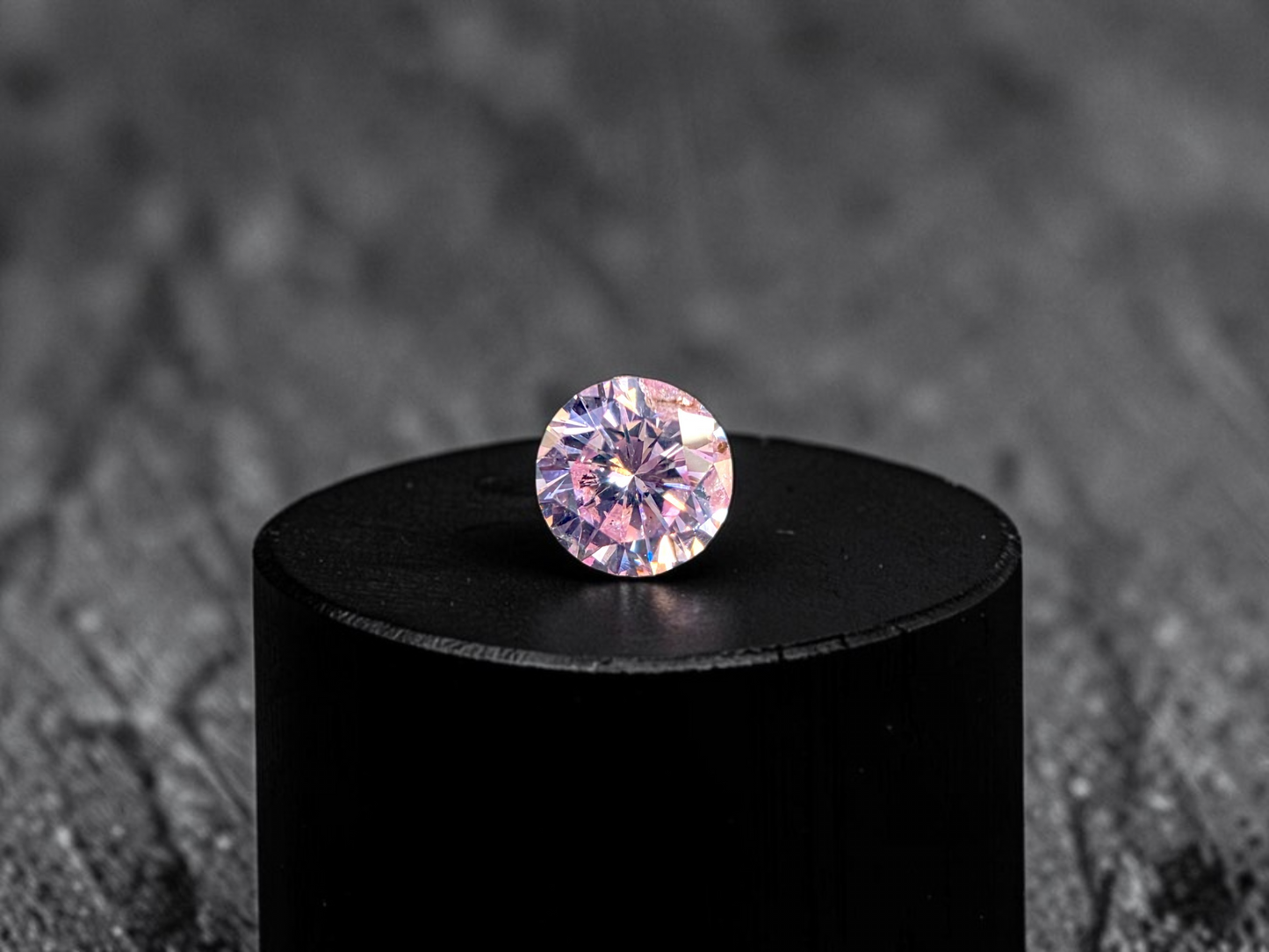 GIA Certified Natural 0.374 cts. Fancy Light Pink I1 Round Brilliant Diamond Loose Stone - LS79