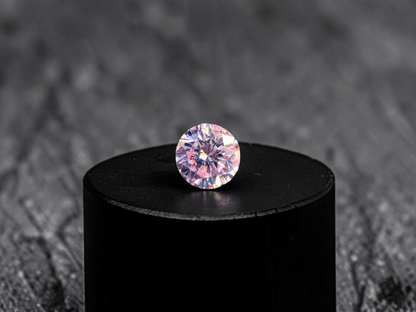 GIA Certified Natural 0.374 cts. Fancy Light Pink I1 Round Brilliant Diamond Loose Stone - LS79