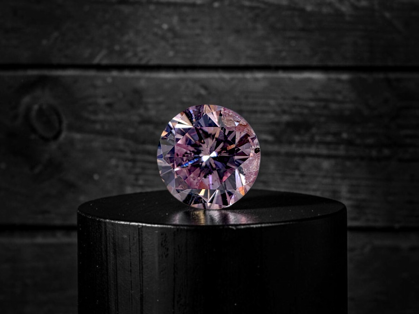 GIA Certified Natural 0.374 cts. Fancy Light Pink I1 Round Brilliant Diamond Loose Stone - LS79