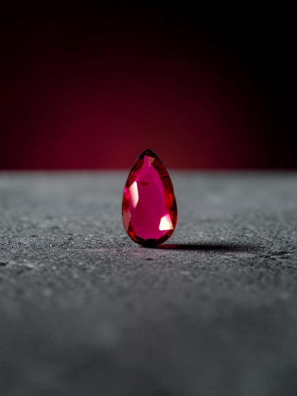GIA Certified 1.00 cts. No Heat Vivid Red Ruby (Mozambique) Pear Shaped Loose Stone LS80