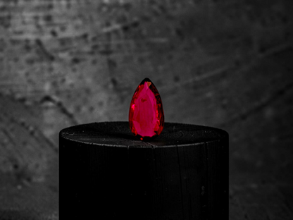 GIA Certified 1.00 cts. No Heat Vivid Red Ruby (Mozambique) Pear Shaped Loose Stone LS80
