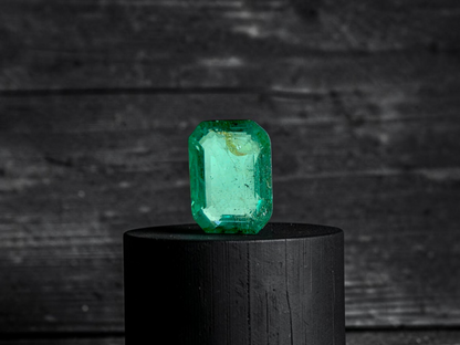 GIA Certified 1.98 cts Minor Oil Bright Green (Columbia) Emerald Octagon Shape Loose Stone LS82