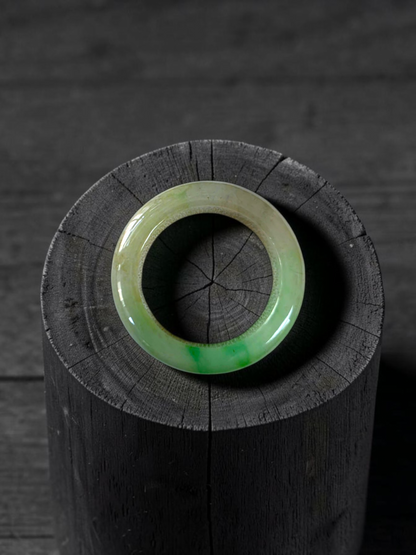 Master's Burmese Green A-Jadeite Infinity Band Ring Size US 7.5 - 09027 - Certified
