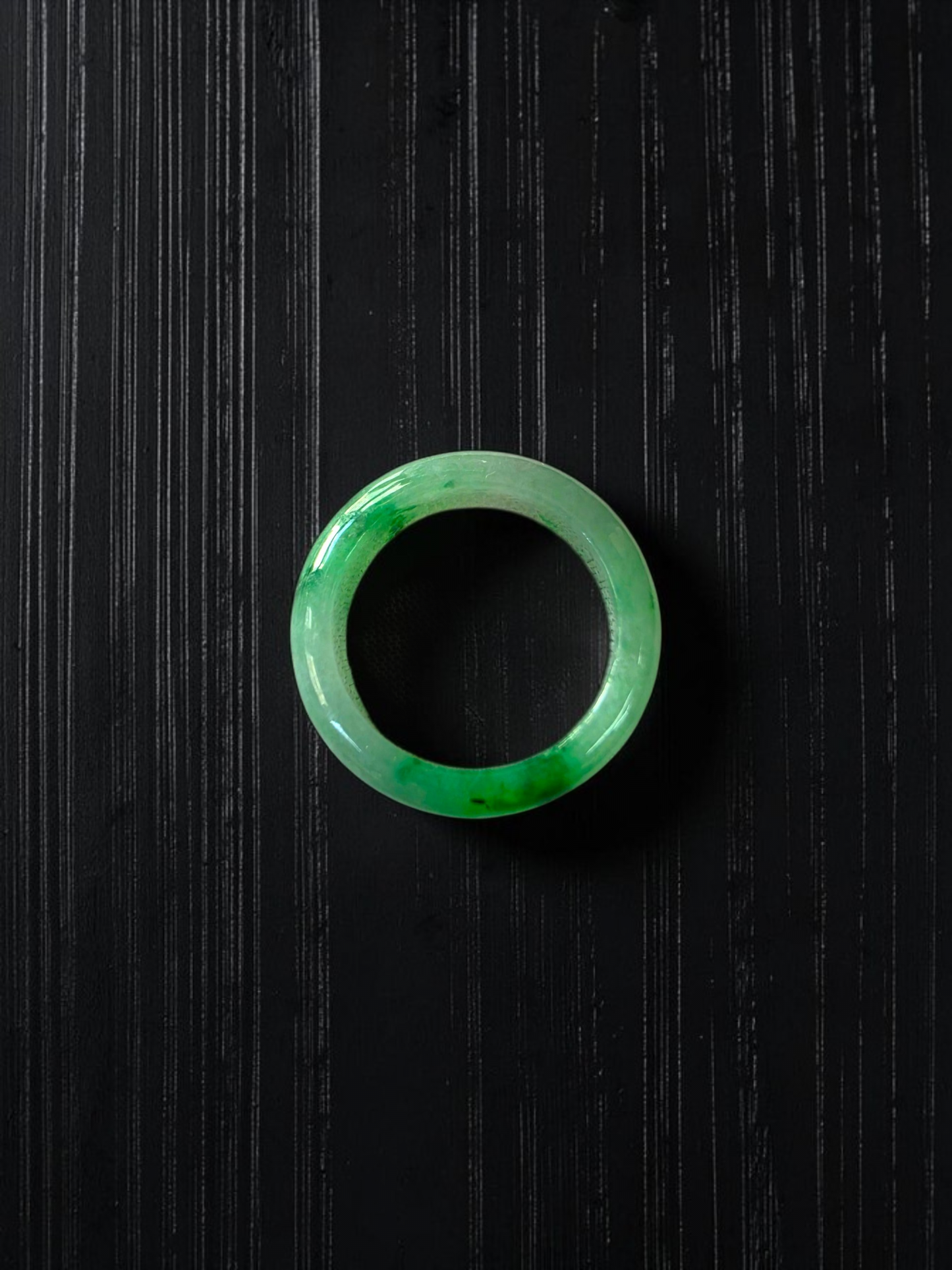 Master's Burmese Icy Green A-Jadeite Infinity Band Ring Size US 7.5 - 09028 - Certified