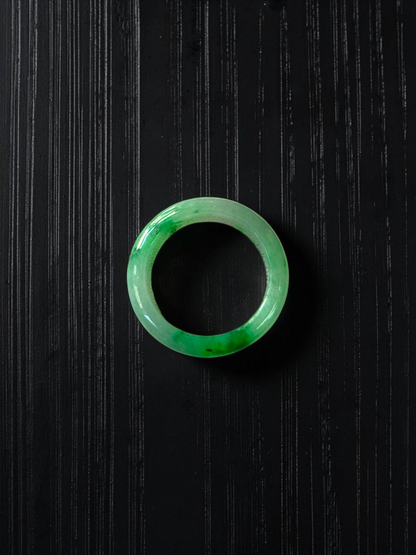 Master's Burmese Icy Green A-Jadeite Infinity Band Ring Size US 7.5 - 09028 - Certified