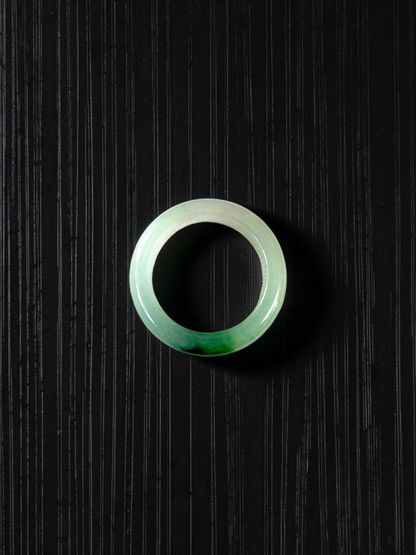 Master's Burmese Icy Green A-Jadeite Infinity Band Ring Size US 7.5 - 09029 - Certified