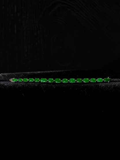 Hibiya (MADE IN JAPAN) Burmese A-Jadeite Bracelet (with 18K White Gold and White Diamonds) - Certified