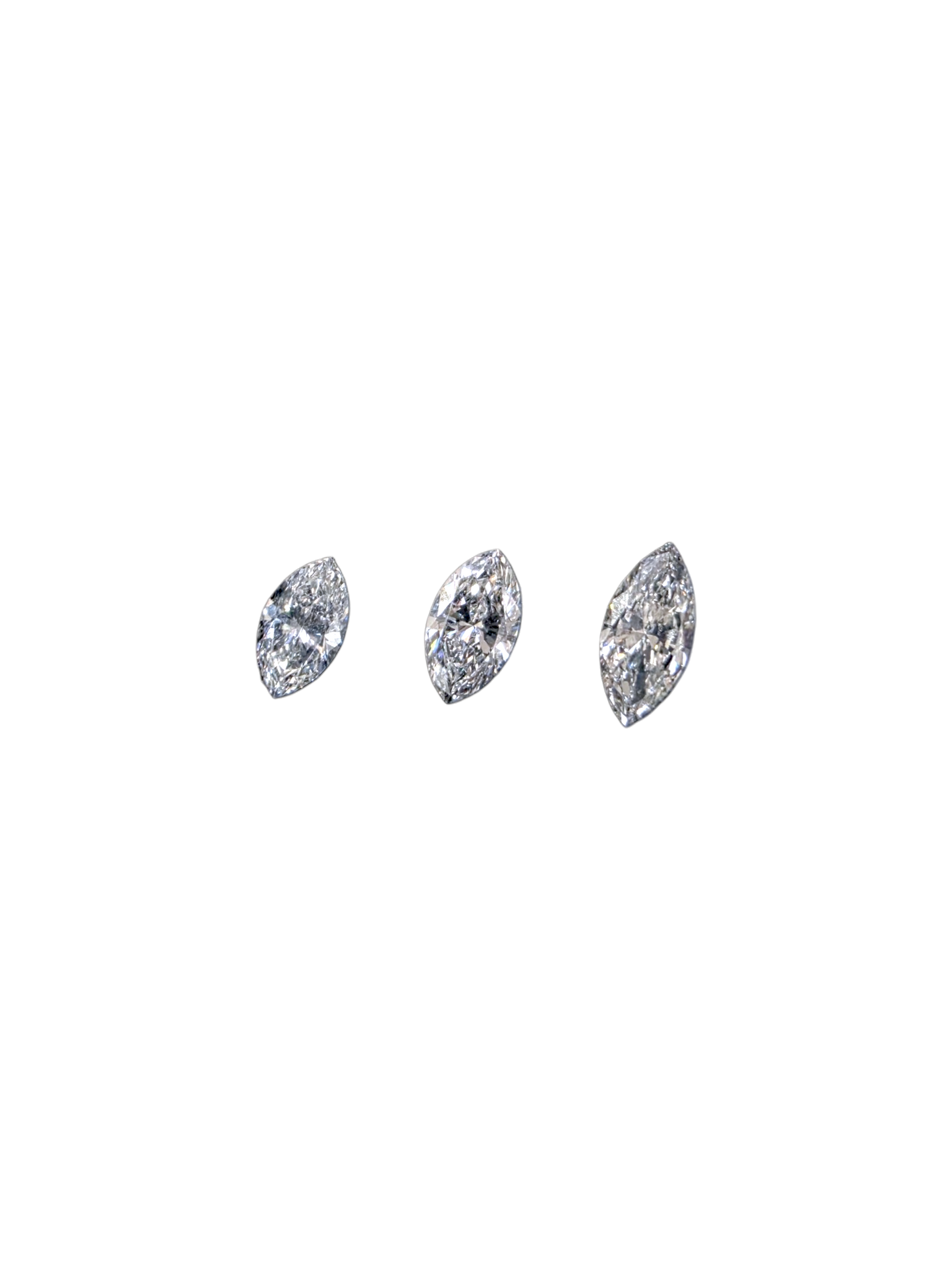 GIA Certified 0.89 cts. Natural D/E SI2 Marquise Diamond 3 Loose Stones Jewelry Set JS010