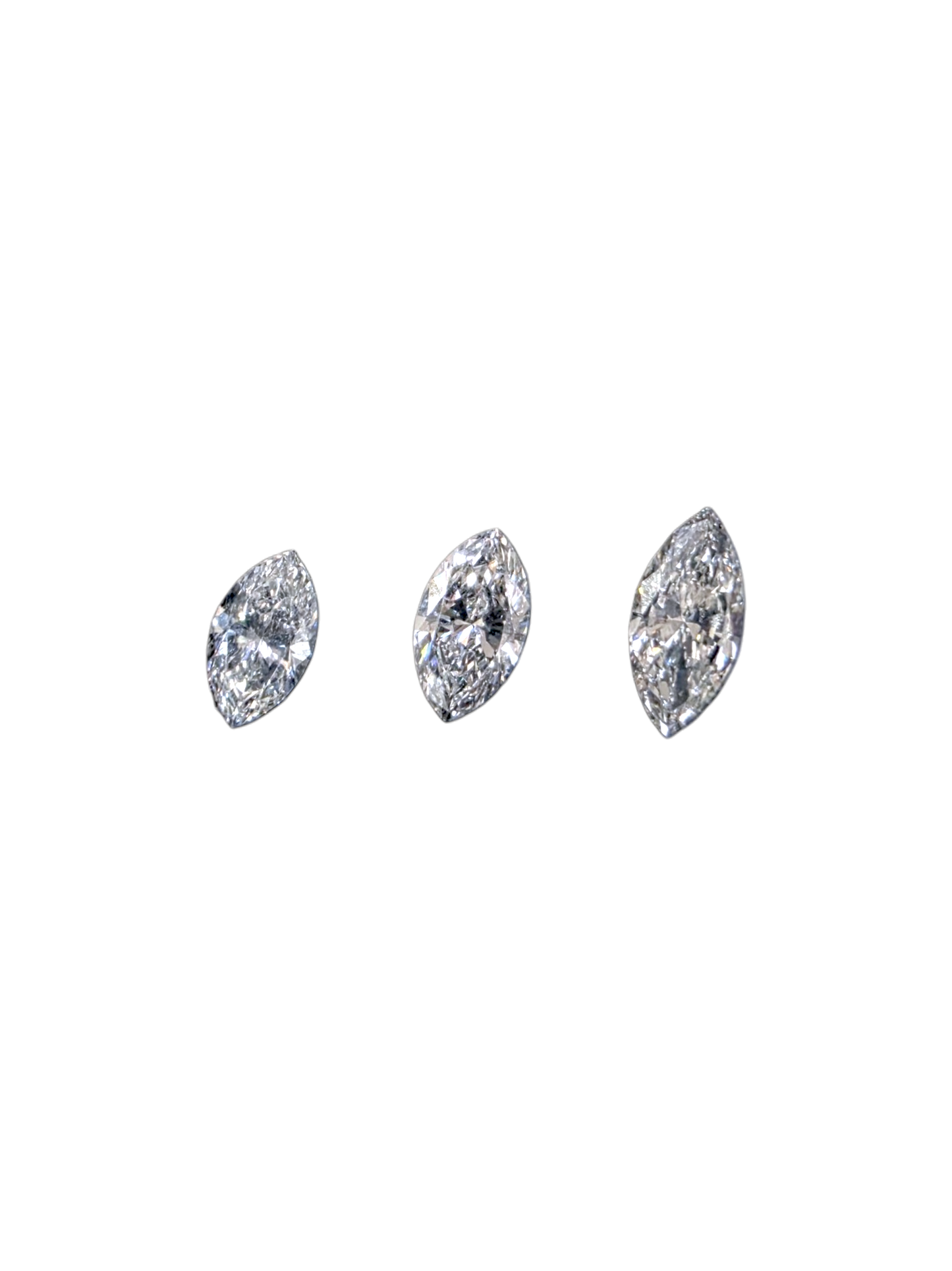 GIA Certified 0.89 cts. Natural D/E SI2 Marquise Diamond 3 Loose Stones Jewelry Set JS010
